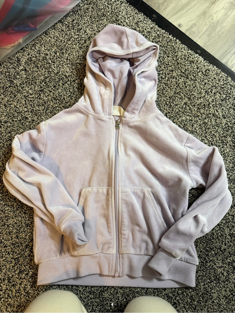 Girls Lilac Zip-Up Hoodie Jacket